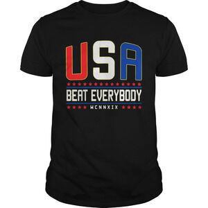 Usa Beat Everybody American Flag Color Tshirt